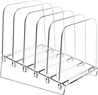 Produktbild von Stehsammler, Transparentes Acryl Desktop-Organizer 5 Fächer – Vertikaler Datei- und Briefhalter für Büro, Schule und Zuhause