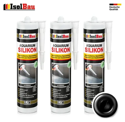Isolbau Aquarium Silikon 3 x 300 ml Schwarz Glassilikon dauerelastisch wasserdicht