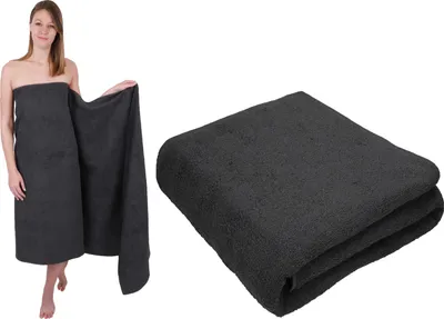Produktbild von Betz 2 Stück XXL Badetücher 100 x 200 cm BERLIN  Saunatücher 100% Baumwolle Farbe – graphit