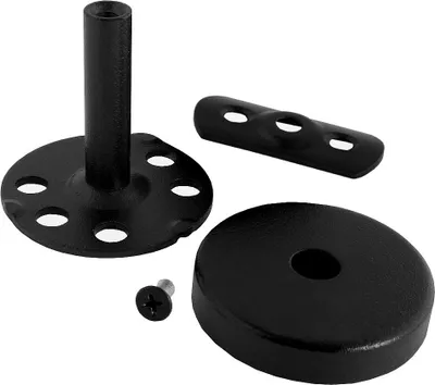 Produktbild von Modell T Edelstahlhalter Schwarz pulverbeschichtet gerade mit Halterplatte