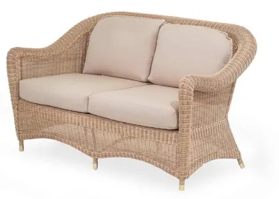 Produktbild von Casa Padrino Luxus 2er Gartensofa Naturfarben / Beige 140 cm