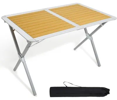 Immagine prodotto di Tavolo da campeggio pieghevole in alluminio, dimensioni 110x70 cm, portatile e con custodia