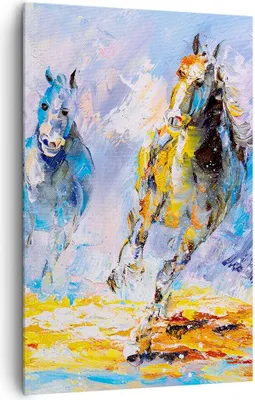 Produktbild von Bild auf Leinwand - Leinwandbild - Einteilig - Pferd Natur Tier - 80x120cm - Wand Bild - Wanddeko - Wandbilder - Leinwanddruck - Wanddekoration - Leinwand bilder - Wandbild - PA80x120-3434