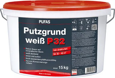 Produktbild von PUFAS Putzgrund P32 weiß fein 15kg 026203000