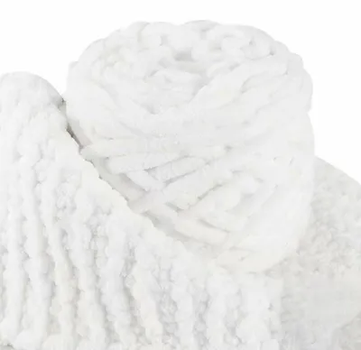 Immagine prodotto di Filato per uncinetto, 90 grammi, spesso, poliestere/Spandex, bianco