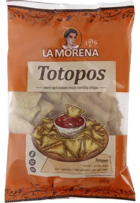 Zdjęcie produktu dla La Morena Totopos Gele Maïs Tortilla Chips 150g – Chrupiące chipsy meksykańskie