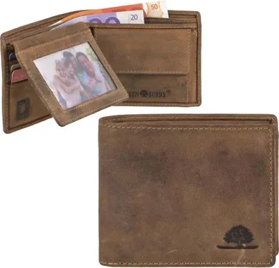 Image de Porte-monnaie Greenburry Vintage en cuir RFID Porte-monnaie 1676