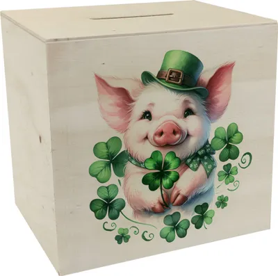 Produktbild von Süßes Schwein das Glück bringt Spardose aus Holz