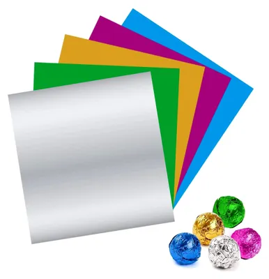 Produktbild von Aluminiumfolie Bonbonpapier, 500 Stück Verpackungsfolien für Schokolade und Süßigkeiten, Ostern