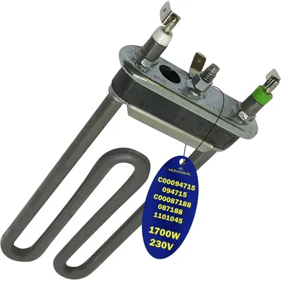 Heizelement 1700 W 230 V 172 mm für Waschmaschine