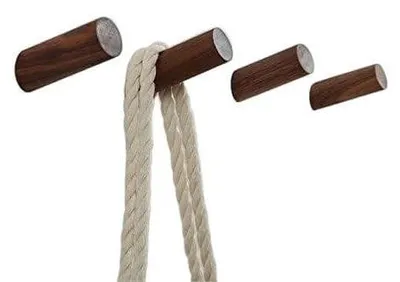 Produktbild von Set mit 4 Wandhaken, Holz, 8 cm, Braun