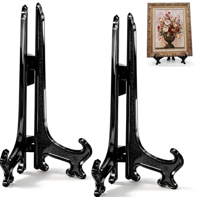 2er-Set klappbare Acryl-Staffeleien, schwarz, 25 cm