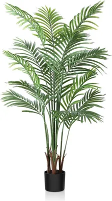 Obrázok produktu pre Umelá plastová palma 130 cm v kvetináči - umelá rastlinná dekorácia obývacia izba kancelária (1