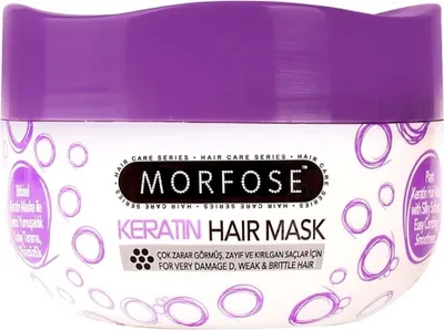 Produktbild von Morfose Professional Keratin Hair Mask Haarkur Haarpflege für Krauses Beschädigtes und Dünnes Haar 500ml