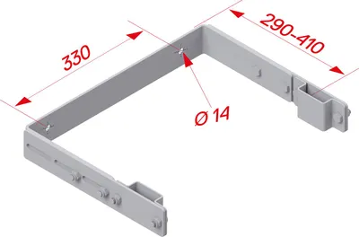 Produktbild von Hymer Wandhalter Stahl verzinkt verstellbar 290-410mm