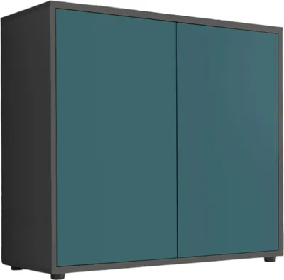 Produktbild von Schuhkommode / Kommode BEN 4 in anthrazit / petrol, Push-to-open, (BxHxT) 79x73x33 cm