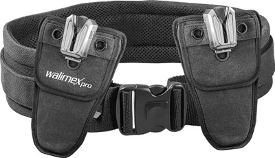 Produktbild von Walimex pro Kamera Hüftgurt mit 2x V-Dock Argus – Tragegurt mit Holster für Fotoshooting und Outdoor Fotografie – V Clip Kameraholster mit Bauchgurt