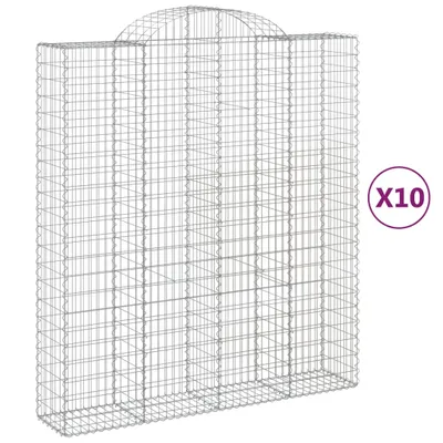 Produktbild von Gabionen mit Hochbogen 10Stk. 200x50x220/240cm Verzinktes Eisen