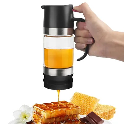 Produktbild von Glas-Honigspender 300ml mit Griff, tropffreier Honigtopf, ideal für Honig oder Sirup