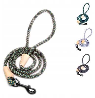 Produktbild von Nobleza Starke Hundeleine Seil 120cm Blau Gelb