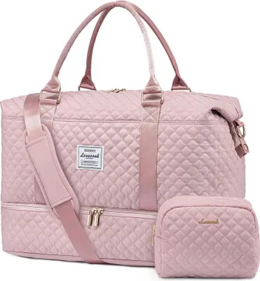 Image de LOVEVOOK Sac de voyage pour femmes Grand avec compartiment à chaussures & compartiment humide, étanche, 48x23x34,5cm