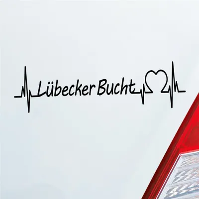 Produktbild von Auto Aufkleber Lübecker Bucht Puls Herzschlag mit Ferien Region Motiv 19x5 cm Schwarz Glanz Sticker Heckscheibenaufkleber