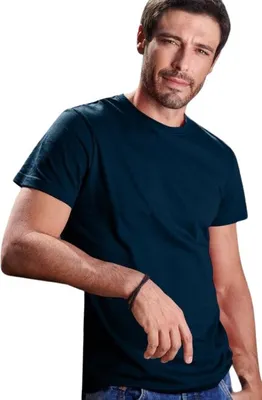 Obrázek produktu pro Jednoduché pánské tričko, 100% bavlna, bez potisku, jednobarevné, 160 g/m2, barva tmavomodrá, velikost 2XL