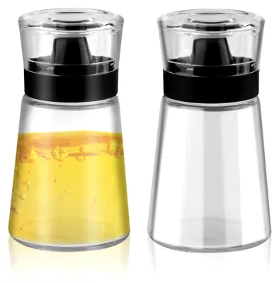 Produktbild von Set aus 2 Essig- und Ölflaschen für Camping, 160 ml auslaufsichere Flasche