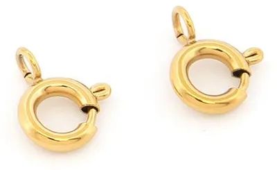 Produktbild von Vintageparts Federringe 304 Edelstahl 18k Goldbeschichtung IP 6mm 2 Stück