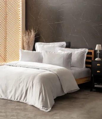 Produktbild von L'Essentiel Linge de Maison, Doppel-Bettbezug-Set, Silky - White, 60 % LYOCELL / 40 % BAUMWOLLE, Weiß, 200 x 220 cm