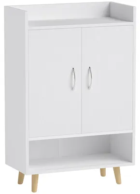 Produktbild von HOMCOM Schuhschrank, Schuhregal mit Türen und Regalen, für Flur, Weiß