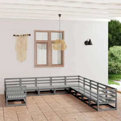 Produktbild von Cloris Designermöbel 11-tlg. Garten-Lounge-Set Massivholz Kiefer 2024 Neu