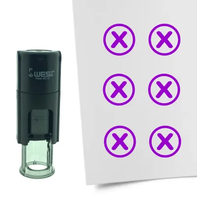 Produktbild von CombiCraft Selbstfärbender Stempel 'Checkbox mit Kreuz' in der Farbe Lila, Ø10mm