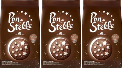 Produktbild von MULINO BIANCO Pan di stella - Italienische Schokoladenkekse mit gefrorenen Sternen 350g x 3 pakete (Pan di stella, x3)