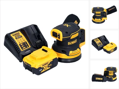 Produktbild von DeWalt DCW 210 P1 Akku Exzenterschleifer 18 V 125 mm Brushless + 1x Akku 5,0 Ah + Ladegerät