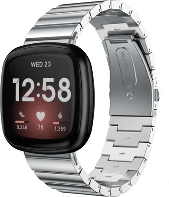 Produktbild von Strap-it Fitbit Versa 3 Armband Metall (Silber)