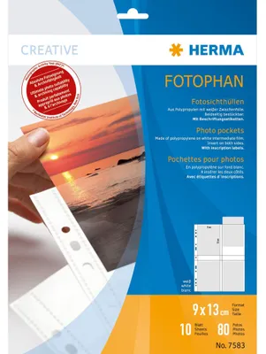 Produktbild von Fotosichthüllen 90 x 130 mm hoch weiß 10 Hüllen