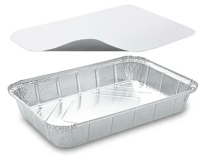 Produktbild von 10x Alu-Servierschale Aluschale Grillschale eckig 2000ml inklusive Deckel