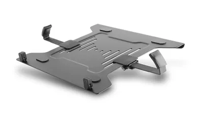Produktbild von ICY BOX IB-MSA101-LH, Zubehör für Monitorständer mit VESA 75x75 und 100x100, Notebookhalterung, Stahl, Laptop, Passive Halterung, Drinnen, Schwarz