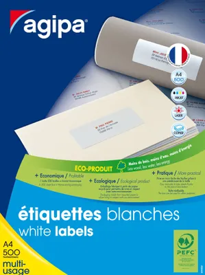 Produktbild von agipa Adress Etiketten 38 x 21,2 mm weiß