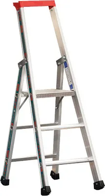 Produktbild von Euro-Profi Alu Stufenstehleiter Mod. S32577 - Stufenanzahl: 3, Länge: 1,40 m