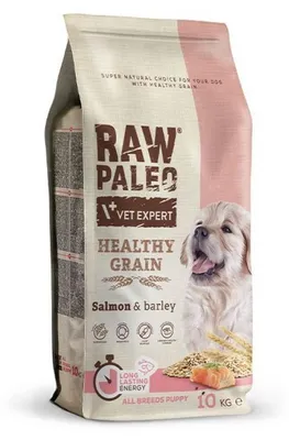 Zdjęcie produktu dla Raw Paleo Healthy Grain Puppy Łosoś i Jęczmień - sucha karma dla psów - 10 kg