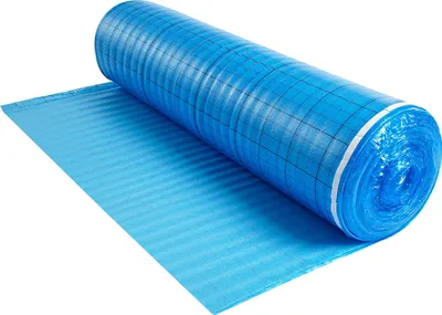 Obrázek produktu pro Nárazová zvuková izolace SucceBuy, 18,6 m²/role, 3 v 1, 3 mm silná podložka s lepicí páskou a parozábranou, EPE pěna s modrým PE, tlumení hluku a zvuková izolace, vhodná pro laminátové a dřevěné podlahy