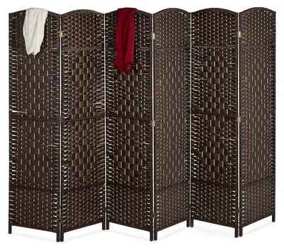 Productafbeelding van Kamerscherm - 6 panelen - 170 x 240 cm - Hout en papiertouw - Bruin