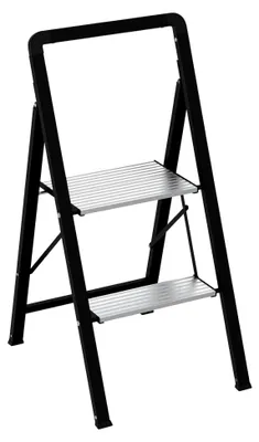 Produktbild von Trittleiter mit 2 Stufen, klappbar aus Aluminium und Stahlrahmen