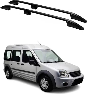 Image de Barres de toit longitudinales pour Ford Connect 2002-2013 L2 Long Aluminium Noir