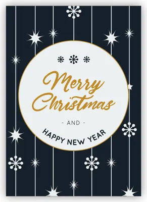 Produktbild von Schöne blau weiße Weihnachtskarte mit Sternen Muster: Merry Christmas and happy new year