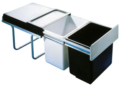 Image de Collecteur de déchets intégré, système TANDEM 40/2, gain de place