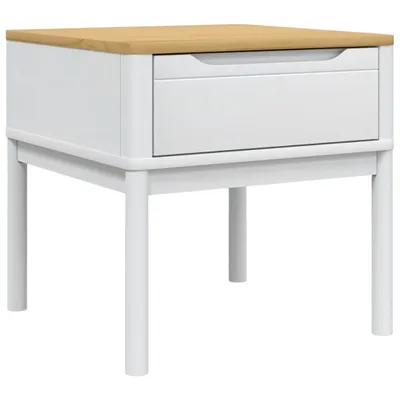 Produktbild von vidaXL Lampentisch FLORO Weiß 55x55x54 cm Massivholz Kiefer