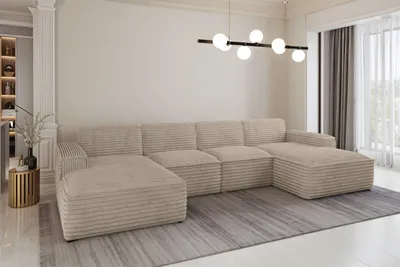Produktbild von Kaiser Möbel Ecksofa U-Form Siena mit Stoff Velo BEIGE